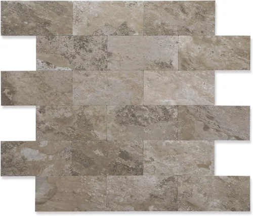 Vista 16 de STICKGOO 1/3 lámina de azulejos para despegar y pegar Subway, azulejos de cocina sin costuras de diseño pulido en rosa-beige eurásico