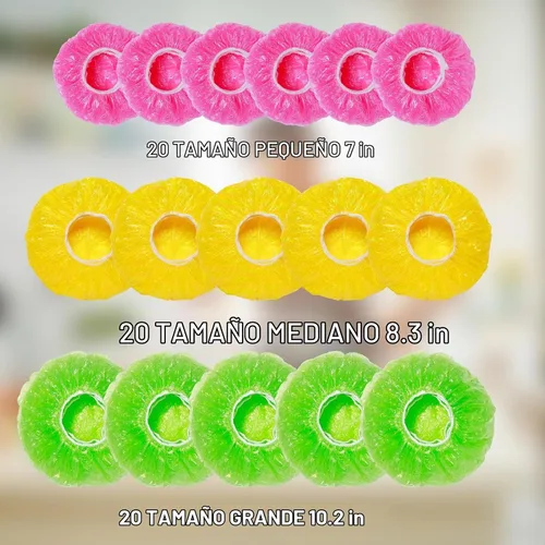 Vista 5 de Mwellewm 60 fundas elásticas para tazones Saran Wrap de plástico