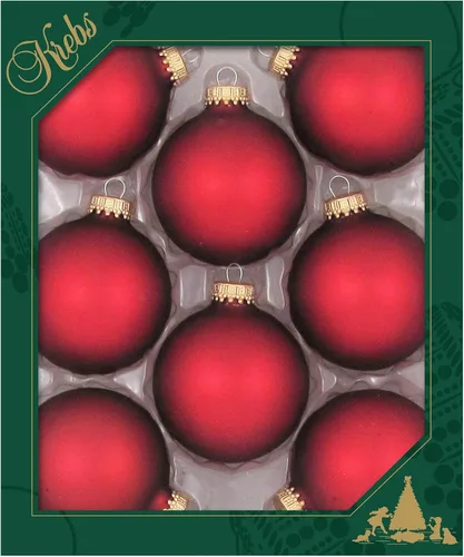 Vista 20 de Christmas By Krebs Adornos de bola de Navidad de vidrio sin costuras de diseñador hechos en EE.UU., 2 5/8" (67mm), 8 piezas