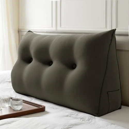 Vista 30 de WOWMAX Almohada ergonómica para cabecero para cama de tamaño matrimonial, almohadas tapizadas multifuncionales para cabecero, tableros portátiles