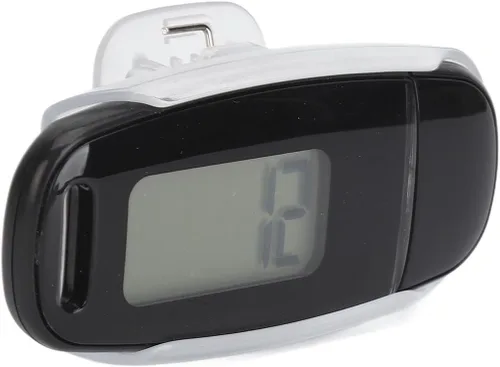 Vista 6 de Contador de pasos Pantalla LCD grande recargable por USB preciso portátil ligero podómetro con cordón para mujeres, hombres y niños (negro)