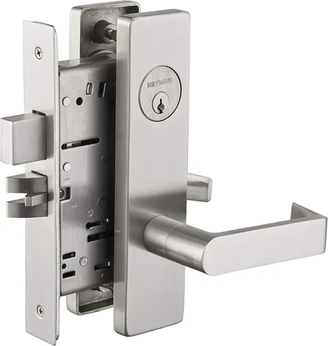 Vista 6 de Cilindro de mortaja para cerradura de puerta con acabado satinado en acero inoxidable de 3,81 cm Cilindro de 1-1/8