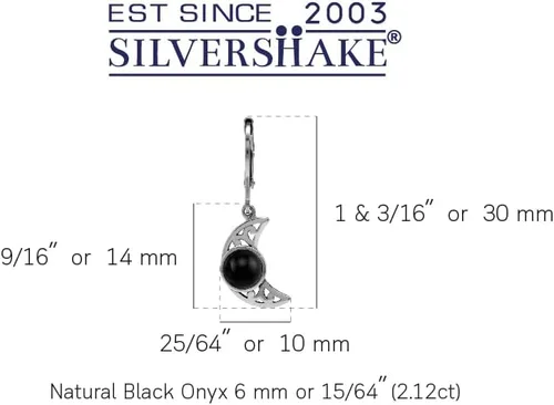 Vista 23 de Silvershake Aretes colgantes o colgante o colgante de plata de ley 925 chapada en oro amarillo con dije o colgante con cadena de 18 pulgadas