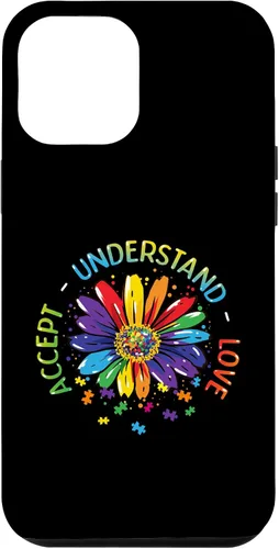 Vista 6 de Funda para iPhone 11 con diseño de flores ASD y arcoíris para concienciación sobre el autismo