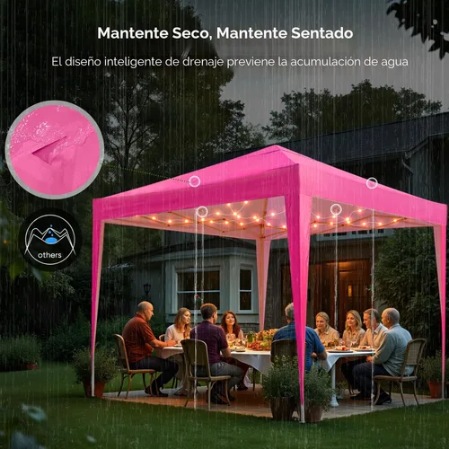 Vista 3 de Quictent Tienda de campaña desplegable de 10 x 10 pies sin pared lateral, cenador de instalación instantánea para 1 persona, portátil y compacto