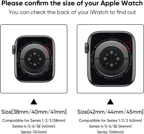 Vista 4 de Compatible con Apple Watch Band de 1.772 pulgadas, 1.732 pulgadas, 1.654 pulgadas, con funda antigolpes, correas deportivas para hombres y mujeres
