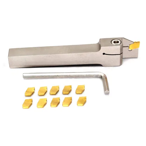 Vista 8 de OSCARBIDE Soporte para herramientas de corte de ranurado y separación de torno de 1/2" con 10 insertos Diestro 10 piezas de insertos de carburo