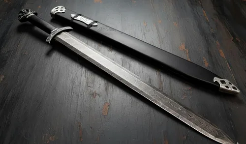 Vista 5 de Espada vikinga de acero de Damasco con vaina de cuero, espada coleccionable medieval del norte nórdico Espada larga LARP y cosplay hecha a mano