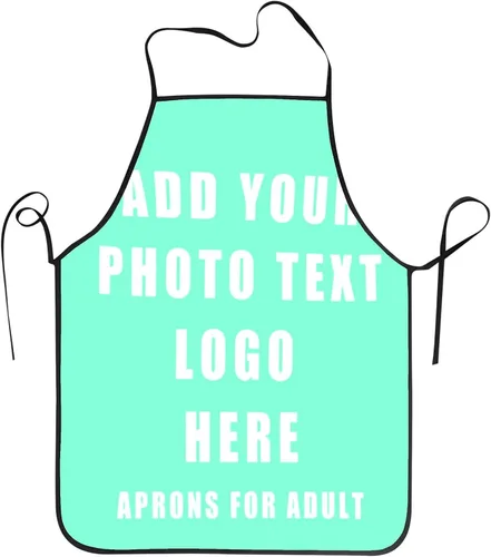 Vista 16 de Delantales personalizados para mujeres y hombres, delantal unisex personalizado con su logotipo de texto y imagen