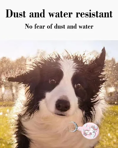 Vista 4 de ANDRIU Funda compatible con Air Tag, funda protectora con llavero de bucle, resistente a los arañazos para cartera, equipaje, perro, mascotas