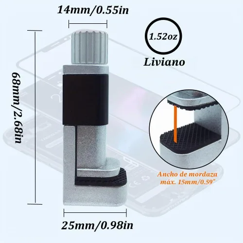Vista 5 de Abrazadera de reparación de teléfono, 4 piezas para reparación de pantalla, sujeción ajustable, soporte de clip para iPhone, herramienta