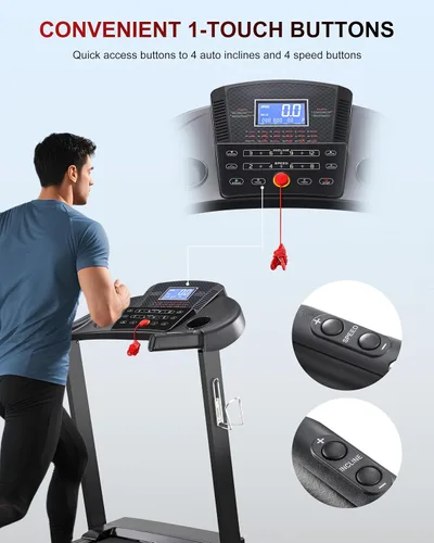 Vista 6 de Treadmill with 15-Level Auto Incline, Folding Treadmill for Home, 0.6-10 MPH, 350 LB Capacity, 18.11" Wide Running Belt, 3.5 HP, Shock Absorption