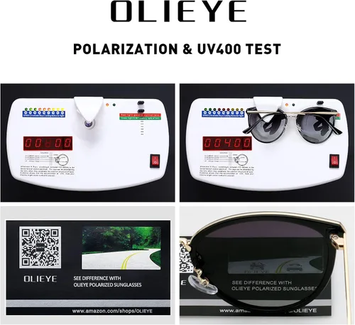 Vista 6 de OLIEYE Gafas de sol polarizadas vintage ojo de gato para mujer clásico de gran tamaño Cateye gafas de sol