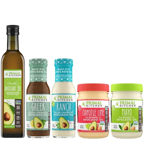 Vista 5 de Primal Kitchen Kit de inicio de condimentos de aceite de aguacate Ketchup sin azúcar Sin salsa de búfalo lácteo Sin aderezo de rancho lácteo