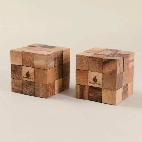 Vista 9 de SiamMandalay Rompecabezas de cubo de serpiente: rompecabezas de madera 3D para adultos STEM Skill Builder juego entrelazado, juego educativo