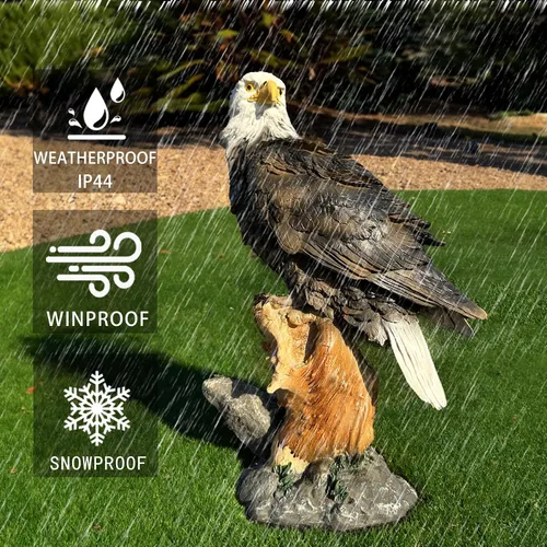Vista 8 de Teaeeno Majestic Eagle - Estatua decorativa de águila, escultura de decoración de patio de águila, estatua de animal para interiores y exteriores