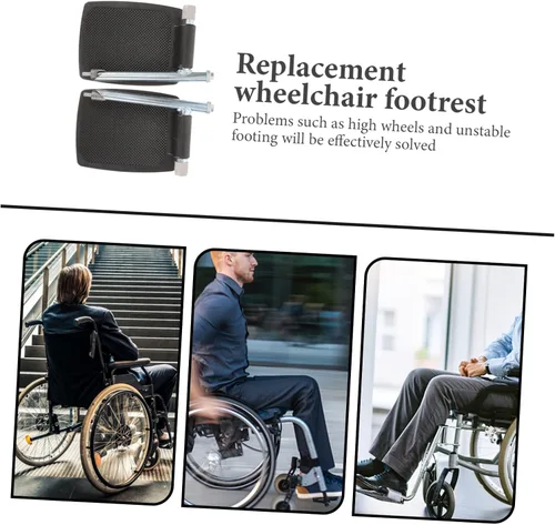 Vista 4 de ORFOFE Placa de pie para silla de ruedas, poste de repuesto resistente, soporte de pierna grande, plantillas plegables seguras y cómodas al azar