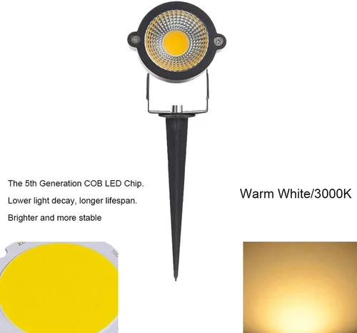 Vista 3 de Youngine - Juego de 2 luces LED COB de 5 W para exteriores IP65, impermeables, con soporte de púas y enchufe de EE. UU. para bandera al aire libre