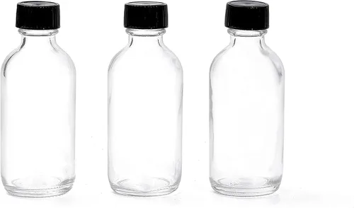 Vista 9 de Smith's Mason Jars Botellas de vidrio de 2 onzas con tapas con embudo de vertido, ideal para botellas de salsa picante, whisky, almacenamiento