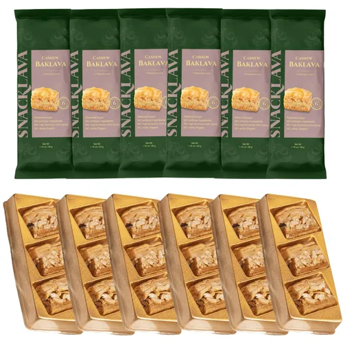 Vista 35 de Snacklava Cashew Bird's Nest - Paquete de 6 (24 piezas por paquete) - Sin ingredientes artificiales, colores o conservantes - Pasteles hechos a mano