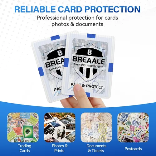 Vista 4 de Kit de envío de tarjetas intercambiables, paquete de 520 – Protectores de envío de tarjetas de 3.5 x 4.5 pulgadas con 4 rollos de cinta de pintor