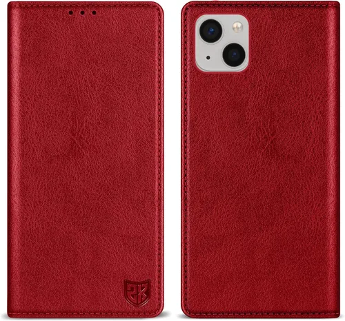 Vista 13 de ZZXX Funda tipo cartera para iPhone 13 con bloqueo RFID, soporte de ranura para tarjetas, funda protectora de cuero magnético fuerte plegable