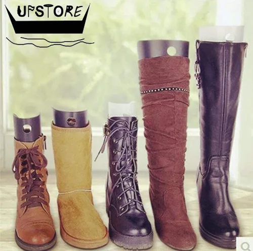Vista 9 de UPSTORE 2 pares de plástico negro largo automático soporte Shaper zapato árboles altos botas corto Shaper insertos almohadillas