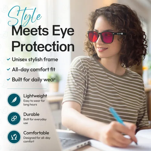 Vista 5 de Sleep ZM Blue Light Blocking & Light Sensitivity Clip On Glasses - 14 Lens Types for Comfort, Relaxation, Sleep & Relief