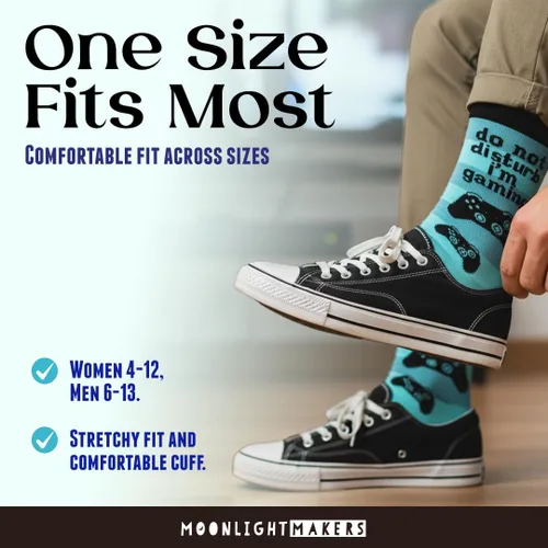 Vista 28 de Moonlight Makers Funny Colored Socks, Novelty Socks, Stocking Stuffer, Unisex Socks