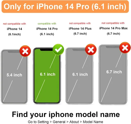 Vista 2 de Vaburs Funda compatible con iPhone 14 Pro con tarjetero y diseño de mariposa en relieve, de piel sintética, doble botón, funda protectora a prueba