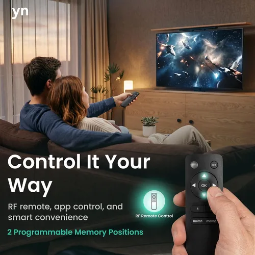 Vista 5 de ynVISION.DESIGN Soporte elevador de TV motorizado para televisores de 37 a 77 pulgadas Soporte de TV con motor de elevación vertical con control