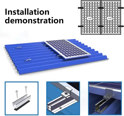 Vista 2 de Soportes de montaje en panel solar, soportes Z de aluminio ligero de 4.7 in, para soporte de panel solar, placa trapezoidal, montaje en techo plano