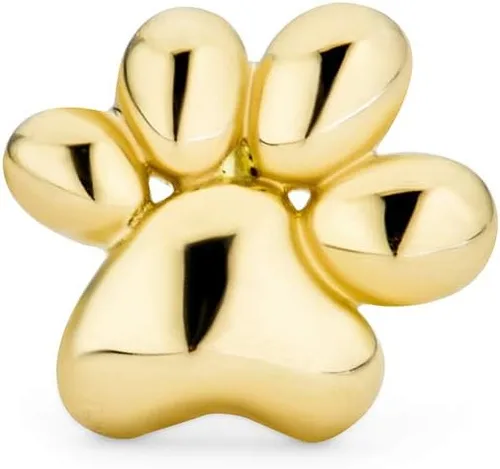 Vista 2 de Tiny Mini BFF Animal Lover Pet Cat Puppy Paw Print Stud Earrings Cartilage Ear Lobe For Women Teen Real 10K-14K Yellow Gold Screw back