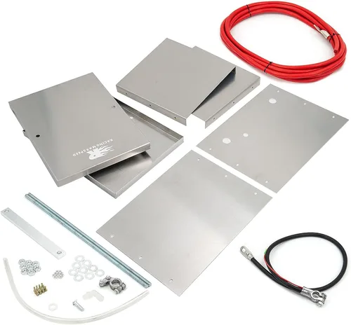 Vista 6 de Kit completo de reubicación de caja de batería de aluminio, kit universal Billet Race Off Road para todos los coches