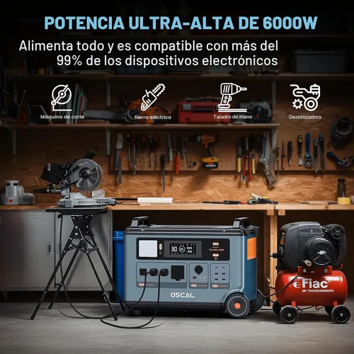 Vista 3 de PowerMax 6000 Generador Solar 3600Wh con 2x200W Panel Solar Portátil