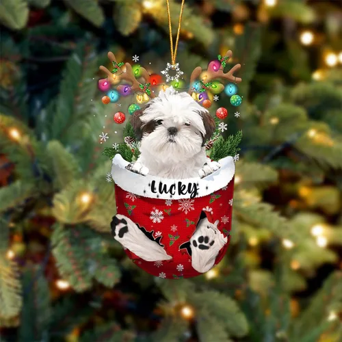 Vista 133 de Adorno de Navidad personalizado para perro Airedale Terrier en bolsillo de nieve, adorno para árbol de Navidad, idea de regalo para amantes
