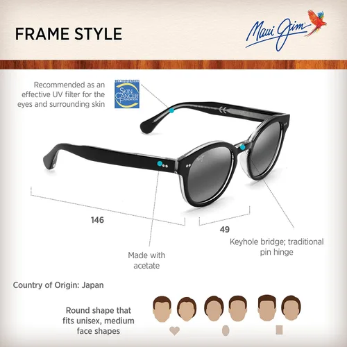 Vista 6 de Maui Jim Gafas de sol clásicas polarizadas Joy Ride para hombre y mujer