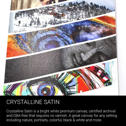 Vista 6 de Lienzo satinado cristalino, 21 mil, 440 gsm, blanco brillante, no requiere barnizado