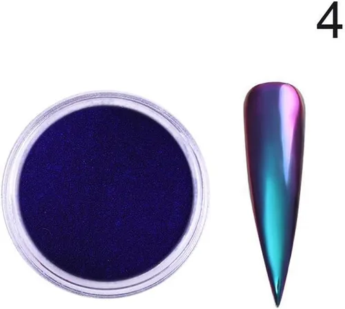 Vista 7 de Juego de 4 piezas con efecto camaleón para uñas con purpurina en polvo, pigmento metálico, esmalte de polvo cromado, pigmento brillante, decoración
