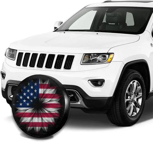 Vista 5 de Cubierta de neumático de repuesto personalizada, cubiertas de rueda universales personalizadas, añade tu propio texto e imagen, para Jeep, remolque