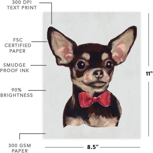 Vista 110 de Andaz Press Póster impreso para pared de perro, 8.5 x 11 pulgadas, Bulldog inglés con gafas negras, 1 paquete, regalo de cumpleaños de Navidad, sin