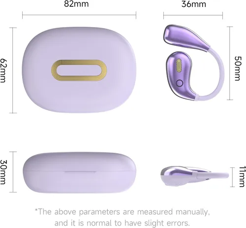 Vista 7 de Auriculares de oreja abierta, auriculares inalámbricos Bluetooth 5.4, sonido estéreo IPX7 impermeable con gancho ergonómico para correr, entrenar