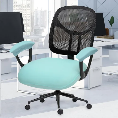Vista 93 de Fundas elásticas resistentes al agua para sillas de computadora - Protectores lavables para respaldo giratorio y asiento para mascotas - Negro