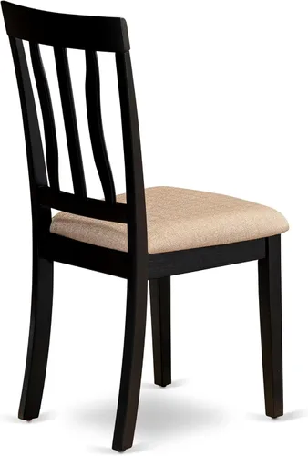 Vista 10 de East West Furniture AVAT5-BLK-C - Juego de mesa de comedor de 5 piezas para 4 personas, incluye una mesa de cocina ovalada con hojas de mariposa y 4