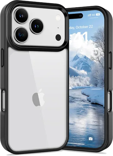 Vista 6 de Vakoo Funda transparente para iPhone 11 Pro Max, antiamarilleo, color negro