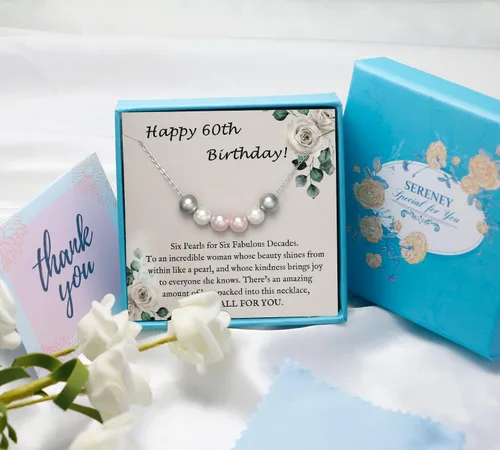 Vista 17 de Sereney Regalos de cumpleaños para niñas y mujeres, collar de perlas de plata esterlina como regalo de cumpleaños de 7, 9, 10, 11, 13, 15, 16, 18