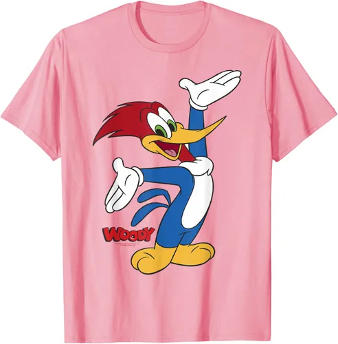 Vista 52 de Woody Woodpecker Camiseta con logotipo de cuerpo completo Negro