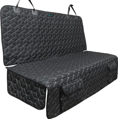 Vista 11 de Meginc - Funda de asiento de automóvil para perro, impermeable, antideslizante, protector de banco para perros, duradera 600D a prueba de arañazos