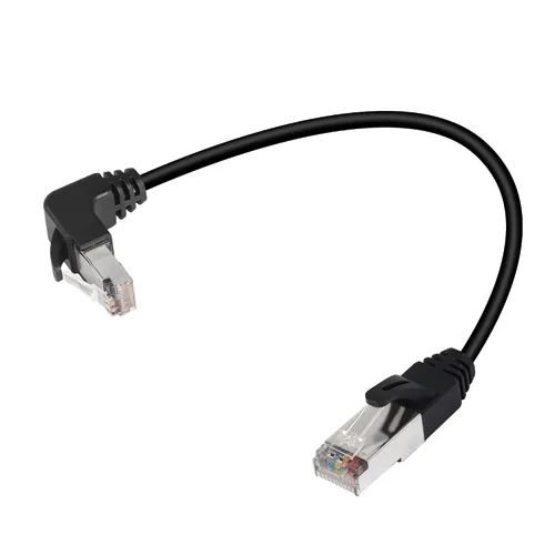 Vista 9 de QIANRENON Cable Ethernet RJ50 10P10C en ángulo de 90°,Cable de comunicación macho 10P 10C macho a macho en ángulo recto,Cat5E,con escudo,Conexiones