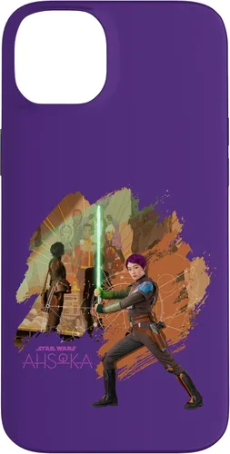 Vista 14 de iPhone 11 Star Wars Ahsoka Part Two Sabine Wren Mural y estuche de sable de luz